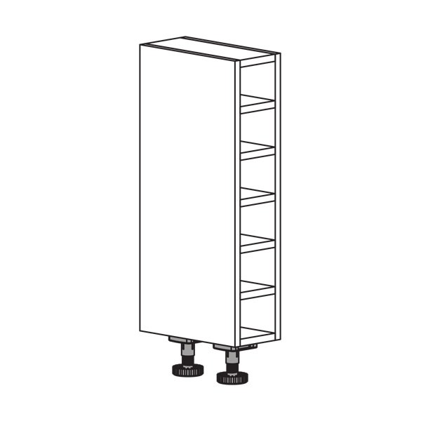Base, 1 Open Shelf Section for Wine Bottles, Finished