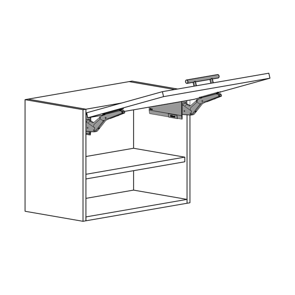 Wall Cabinet 18 High, 1 Lift Up Door Tilt-Up