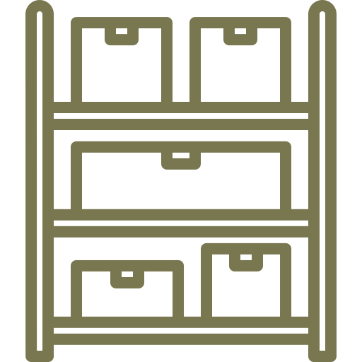 Icon storage with boxes