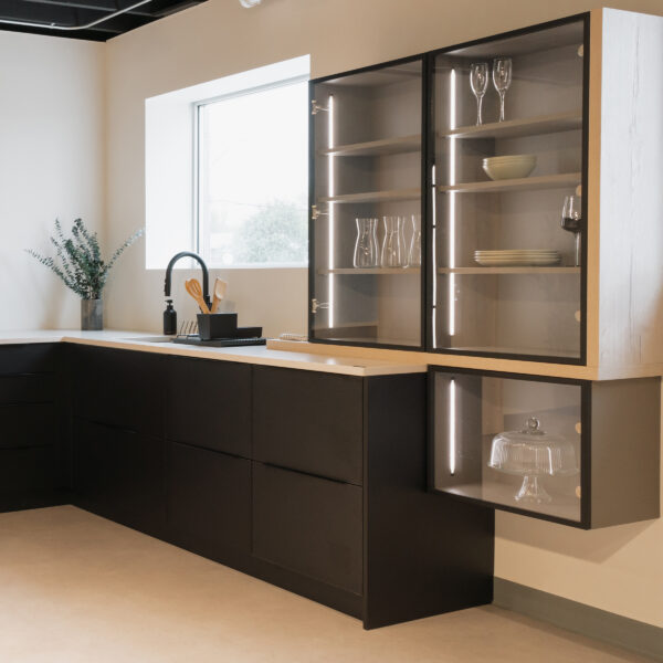 Kitchen Cabinet with clear glass doors