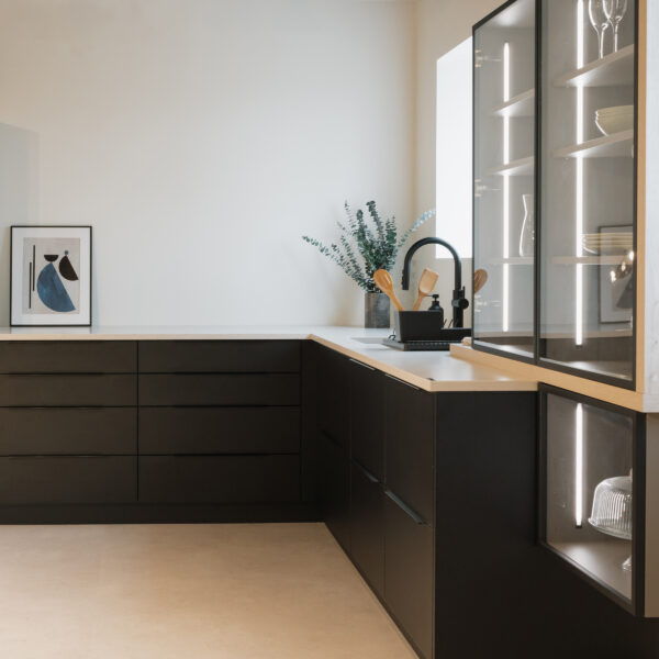 Kitchen Cabinet with clear glass doors