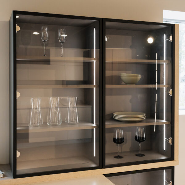 Kitchen Cabinet with clear glass doors