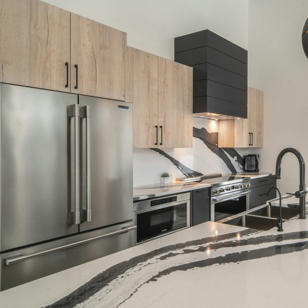 Kitchen in White Halifax Oak material