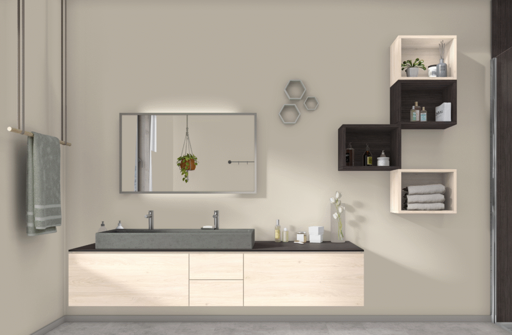 White Casella Oak bathroom cabinet design