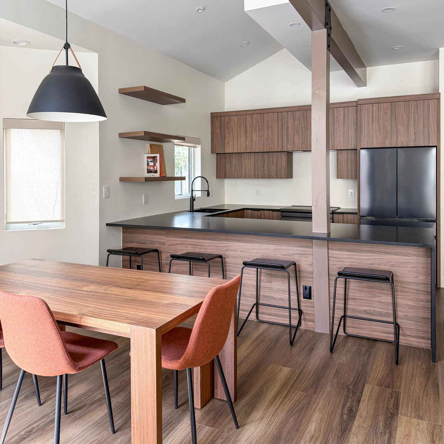 Modern Vail Condo Kitchen in Natural Carini Walnut