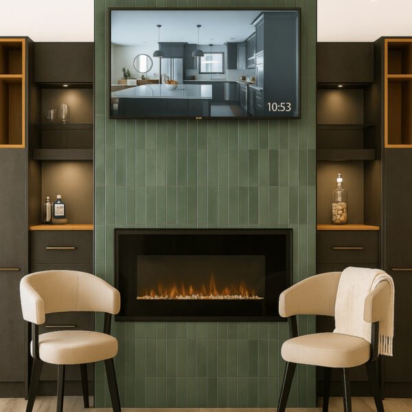 Fireplace in Zonavita Metal Slate Black Gold TFL